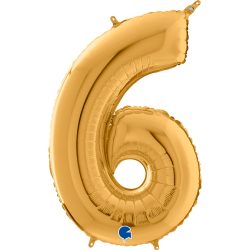 Balão Grande Numérico Dourado 102cm - 6