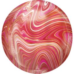 Orbz Marblez Red & Pink Foil Balão - Mármore Rosa e Vermelho