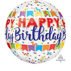 Orbz Transparente Happy Birthday