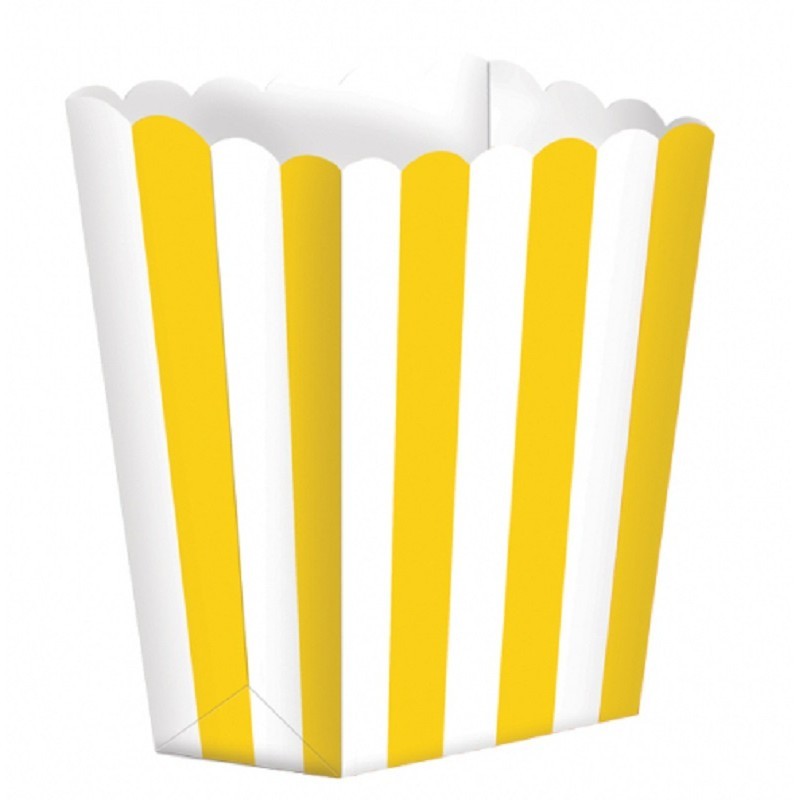 Caixa De Pipocas Riscas Amarelo