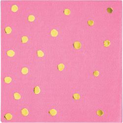 Guardanapos Pequenos Rosa e Dourado