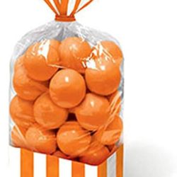 Sacos de Celofane Transparentes com Riscas Laranja